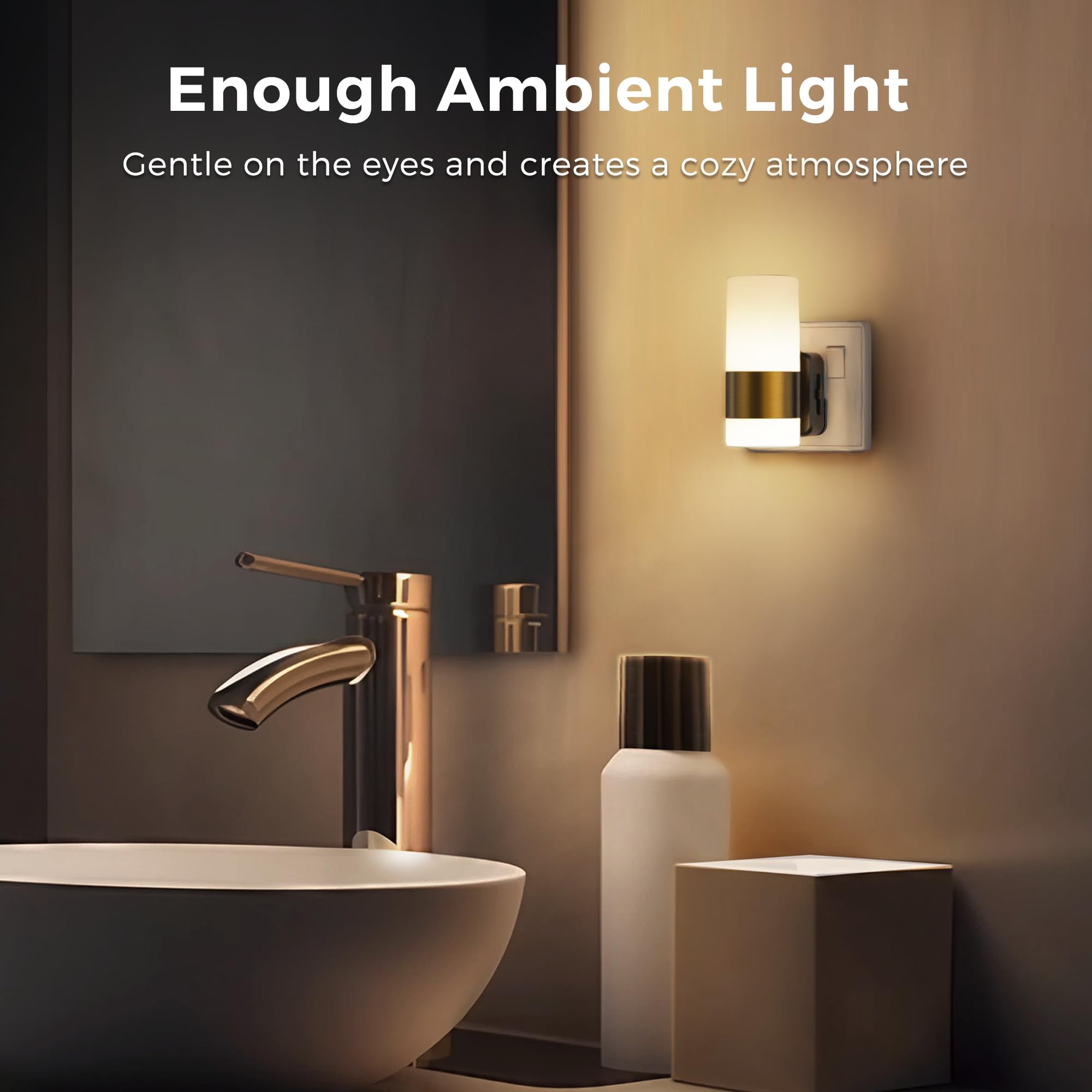 LOHAS-LED Night Light, Night Light Plug in Wall, Dusk to Dawn Sensor, 0-100LM Dimmable, Warm White 3000K - Image 4