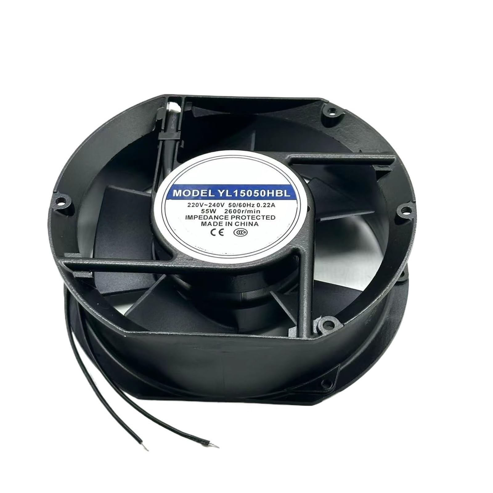 YMUGUEGH YL15050HBL Server Cooling Fan AC 220V 0.22A 172x172x51mm 2-Wire