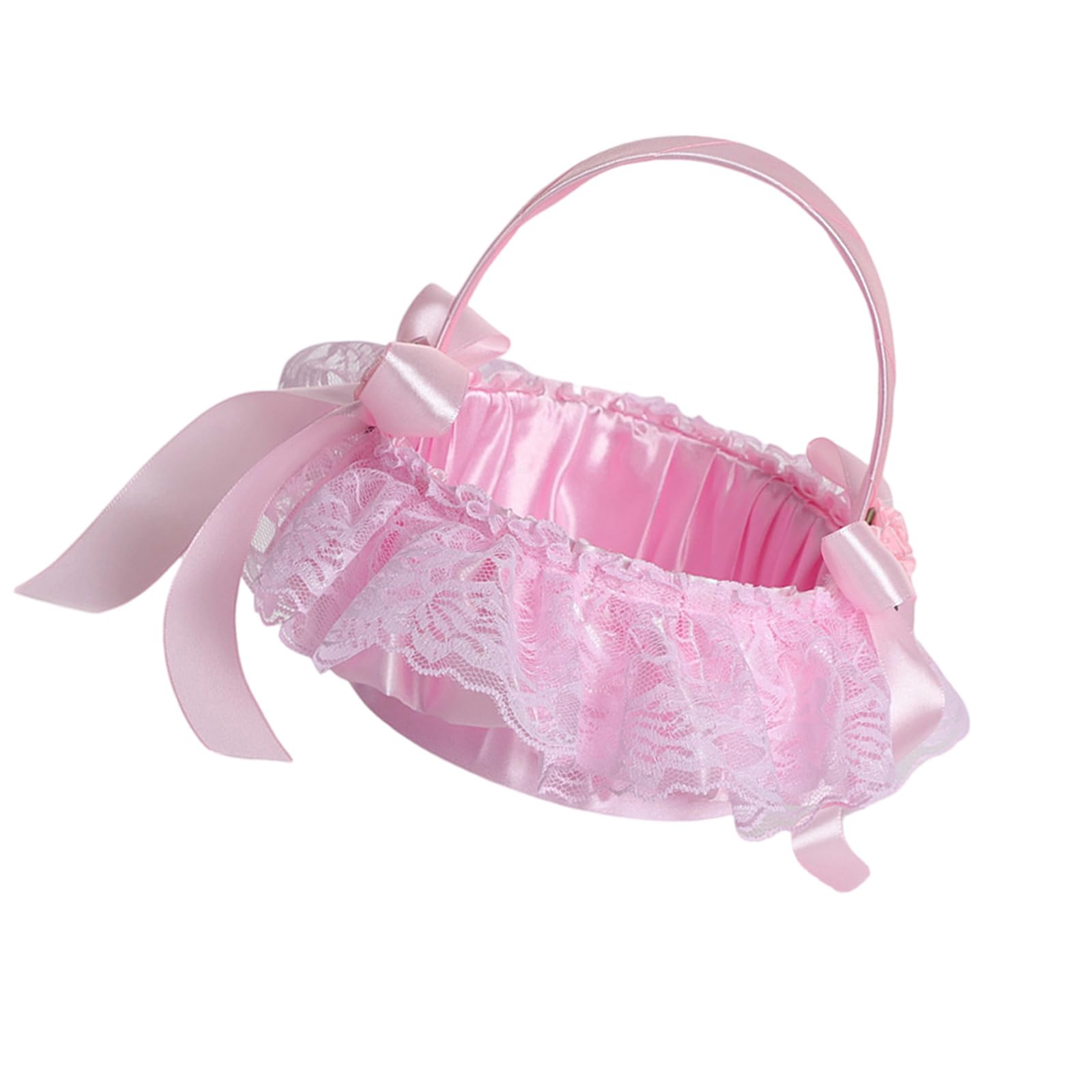 Tsophreniq Sturdy Bridal Bouquet Holder with Reinforced Handle for & Festival Celebrations Lace Wedding Hand Basket Roses