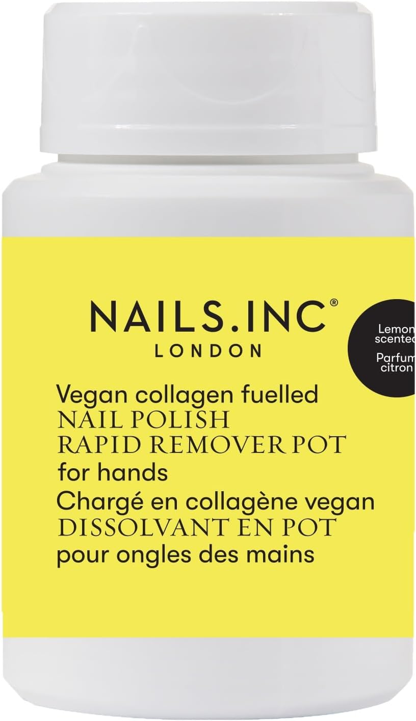 Nails Inc Powered By Collagen Express Nail Polish Remover Pot, Lemon