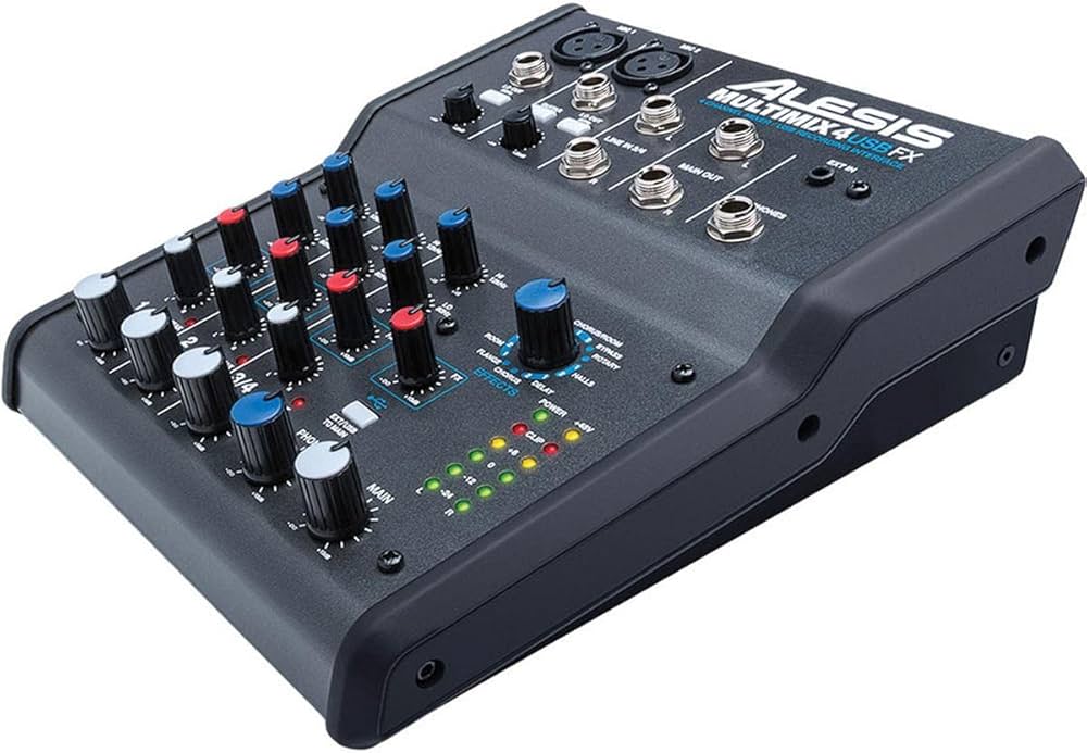 Alesis MultiMix 4 USB FX | Mixer de estúdio compacto de 4 canais