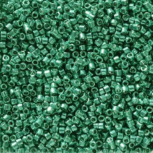 Miyuki Delica 11/0 - Duracoat Galvanized Emerald Green DB2506 - 250gms Bag of Japanese Glass Beads Bulk Bag of Japanese Glass Beads