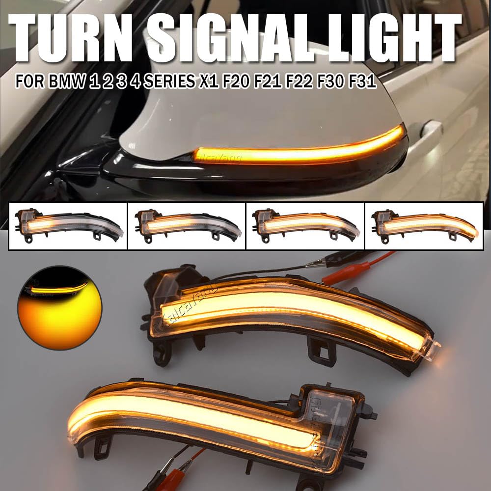 dinamiche indicatori di direzione una coppia specchio luci led per F20 F21 LCI F22 F23 F87 M2 F30 LCI F31 LCI F34 GT F32 F33 F36 i3 I01 X1 E84 Serie 1 2 3 4 (Trasparente)