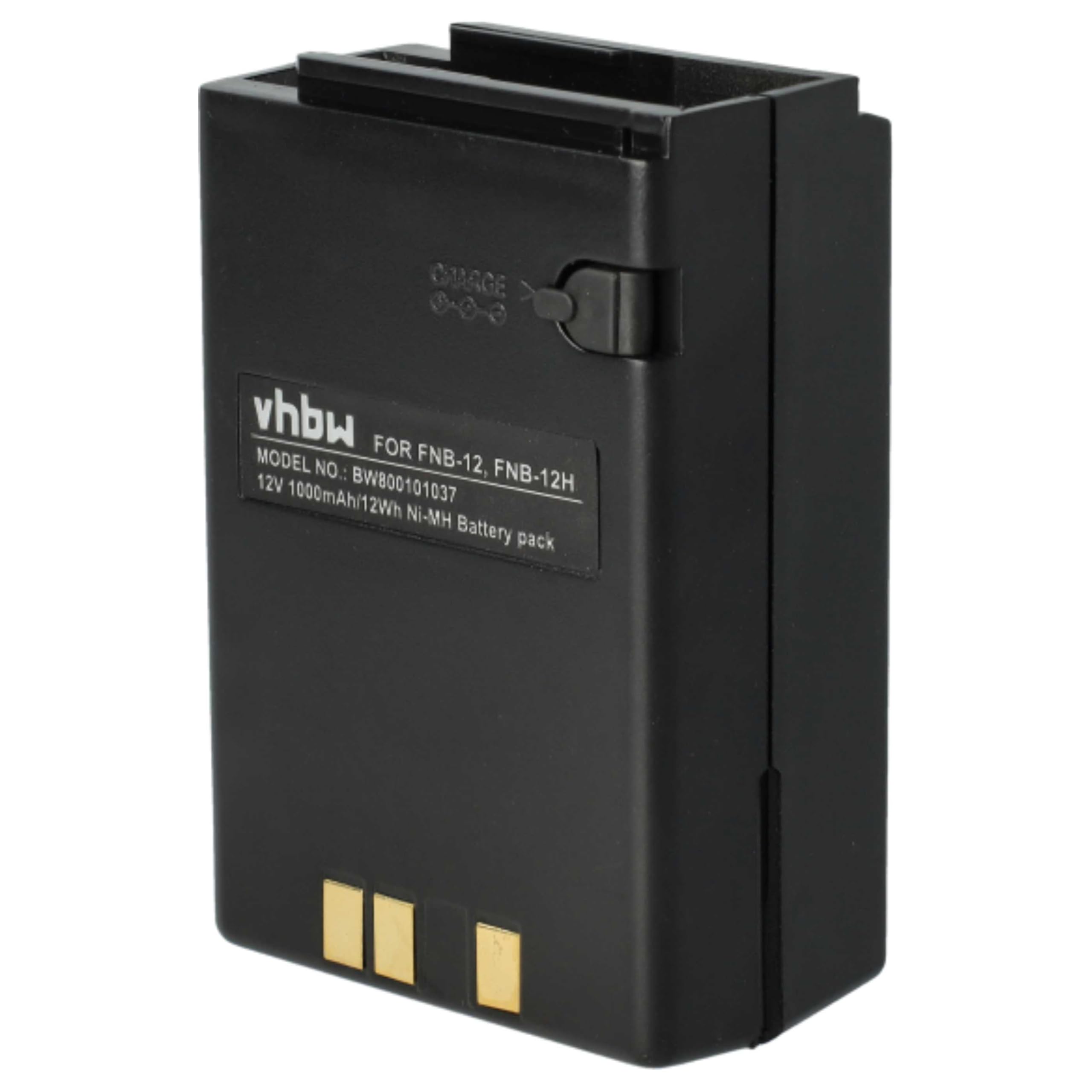 vhbw 2 x Yaesu/Vertex FNB-14, FNB-14H, FNB-12, FNB-12H, FNB-10, FNB-10H do radia (1000mAh, 12V, NiMH)