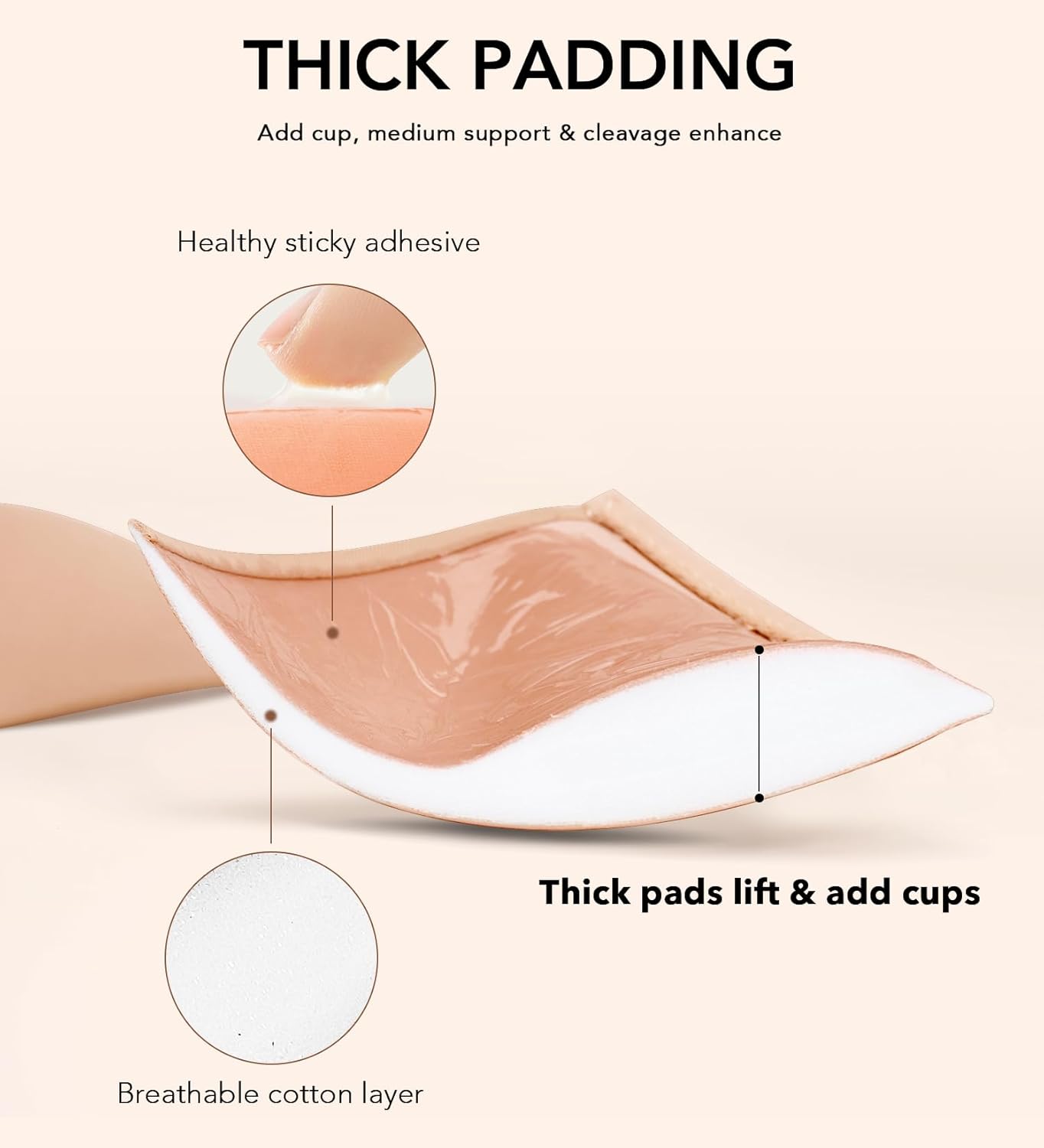 Backless Strapless Push Up Bra for Women Thick Padded Sticky Underwired Bras Self Adhesive - Image 3