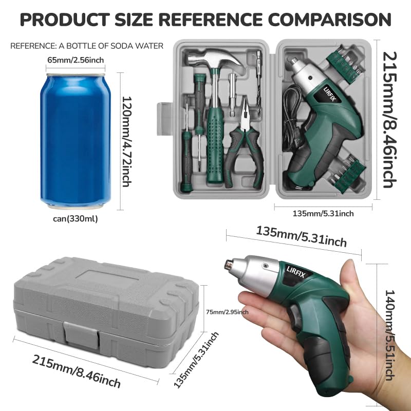 LIRFIX 20-Piece USB Rechargeable Screwdriver Kit -2