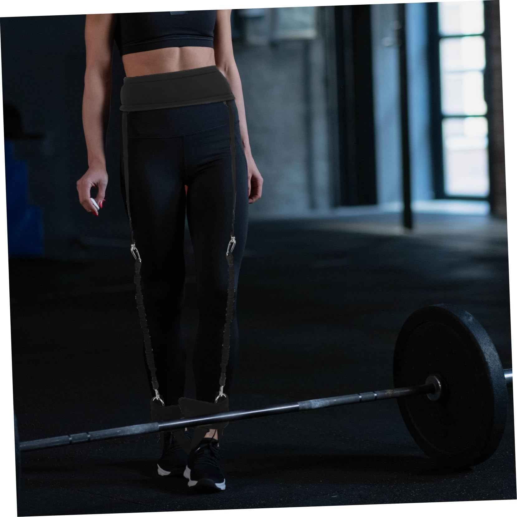 Luxshiny 1 set Fasce Elastiche per Allenamento con Cavigliera e Cintura Attrezzatura Fitness Indoor per Esercizi Stretching e Potenziamento Muscolare Adatto per Yoga e Allenamenti Della