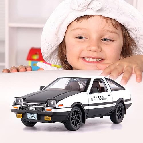 Miniatura 6 de BDTCTK 1/24 AE86 Initial D Model Car Coche de juguete grande, auto de juguete de aleación de zinc con sonido y luz para regalo de niños y niñas