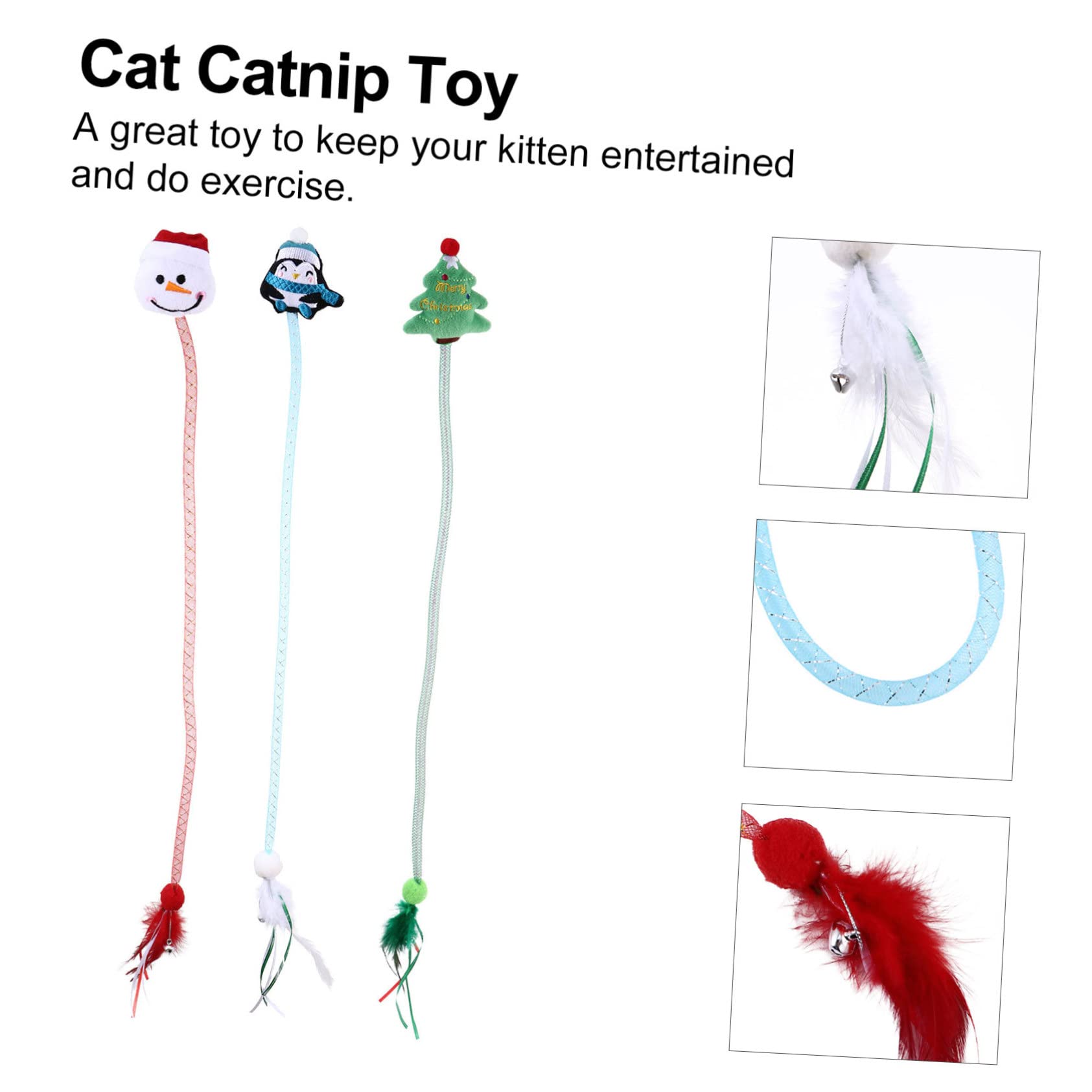 Yardwe Lot De 3 Jouets Interactifs pour Chat avec Clochette Et Ligne Rétractable