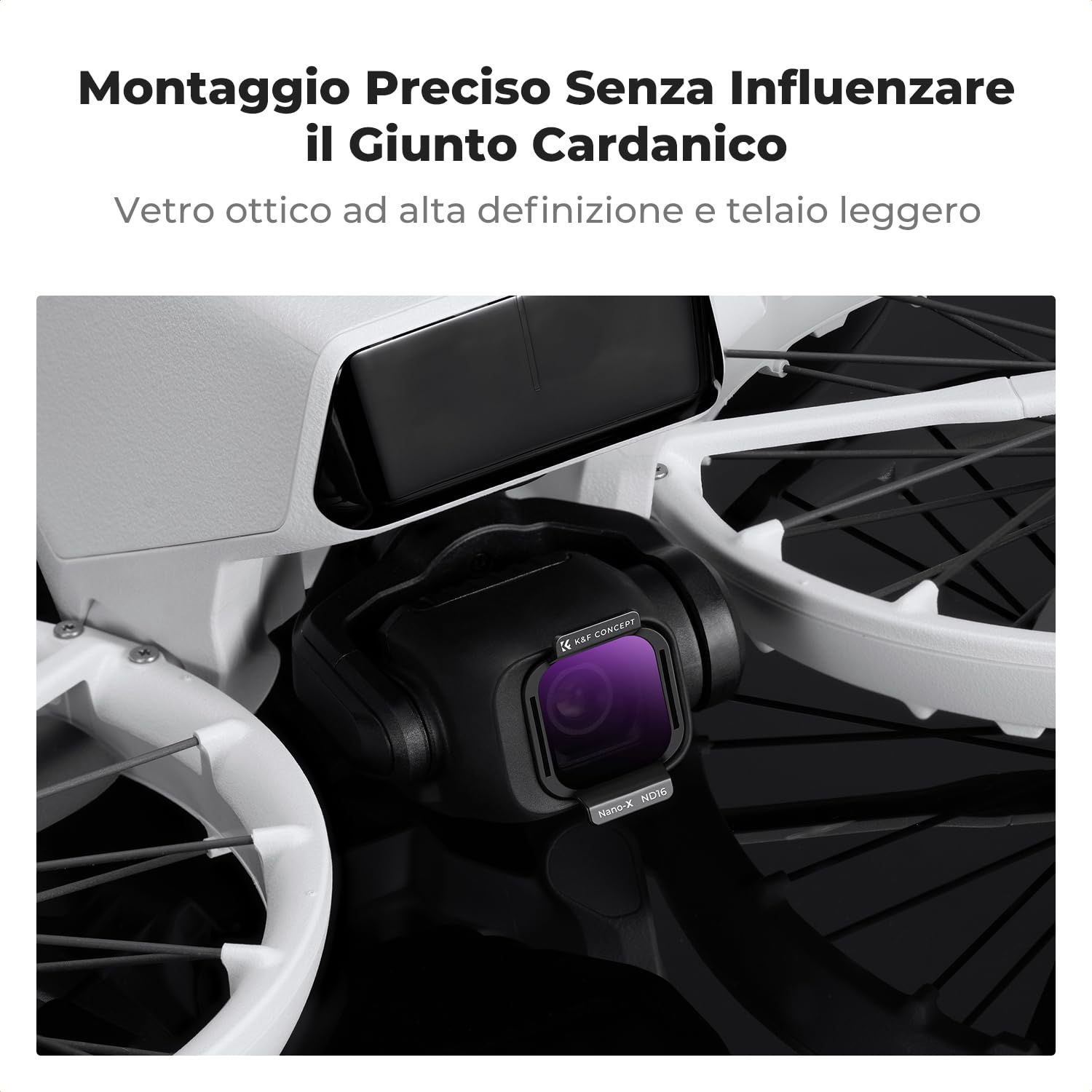 K&F CONCEPT 4 Pezzi Set di ND Filtri per DJI Flip, Filtro Densità Neutra ND8 ND16 ND32 ND64, Vetro Ottico HD Multistrato/Telaio in Alluminio, Drone Lens Accessori