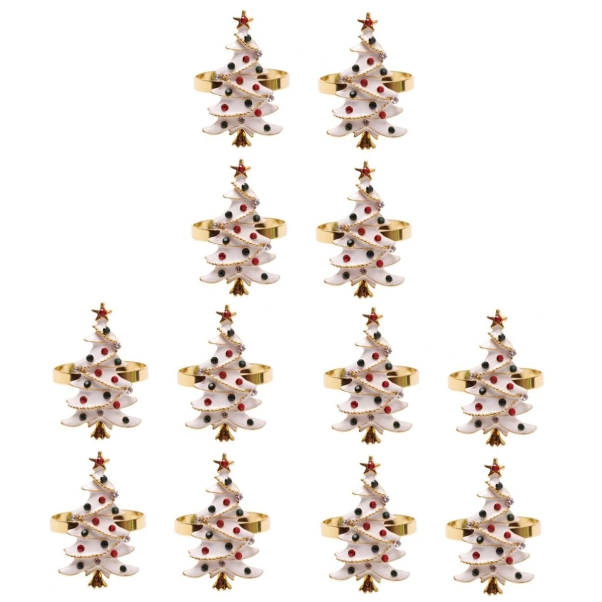 Mikinona 3 Set Eleganti Porta Tovaglioli Natalizi Per Feste Di Natale Con Fibbia Per Decorazioni Festive 4 Pezzi * 3