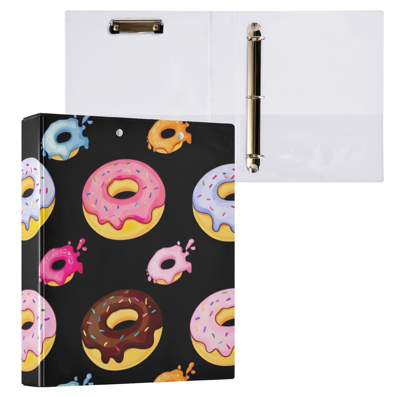 Carpeta colorida de tres anillos, carpeta flexible de anillos en D con bolsillos, carpetas de 3 anillos para escuela, universidad, oficina, talla única 2