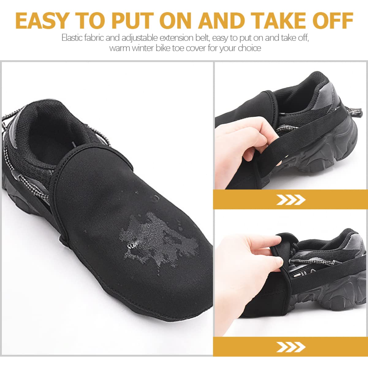 Toddmomy Cubrezapatillas de Ciclismo Anti- montaña Protector Acolchado Tobillo térmicas Lana Cubre Zapatos para Ciclismo Cubierta del Zapato Banda elástica Black