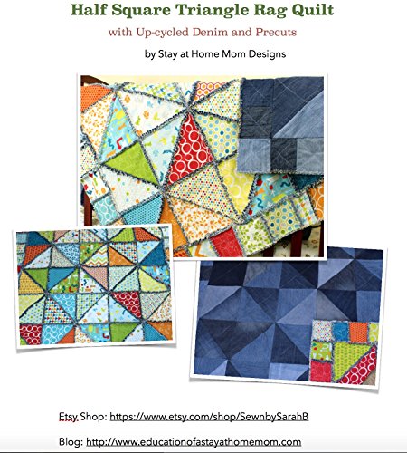 Half Square Triangle Rag Quilt Pattern: with Up-cycled Denim and ...