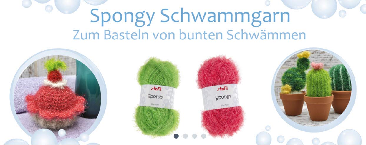 Stafil Spongy Garn H?kelset: 12 unterschedliche Farben Spongy Schwammgarn und Anleitungsbuch Kreative Schw?mme (deutsch/italienisch)
