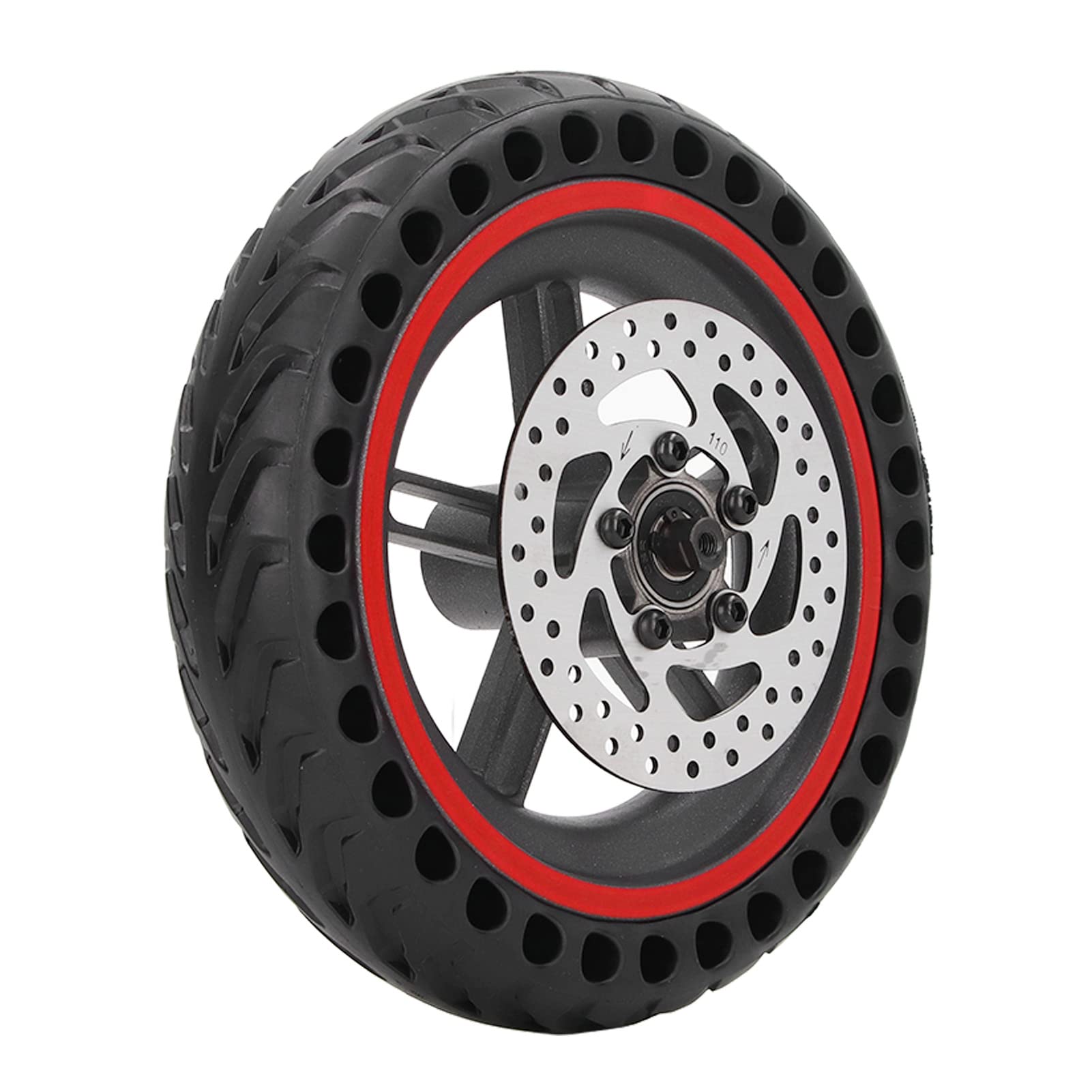 BuyWeek Ruota Posteriore per Pneumatici per Xiaomi M365 1S, in Lega di Alluminio in Gomma con Dotato di Freni a Disco da 110 mm