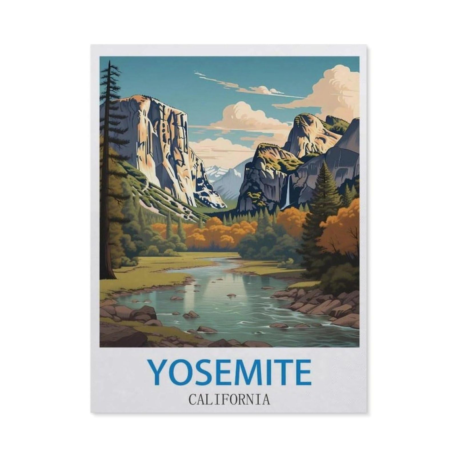 BEAYODKP Yosemite California，Diamond Painting Kits for Adults - 5D Diamond Painting Kit Full Drill, Diamond Art Kits for Home Wall Decor（40 x 50 cm/15.74 x 19.68 inches）-CJ74