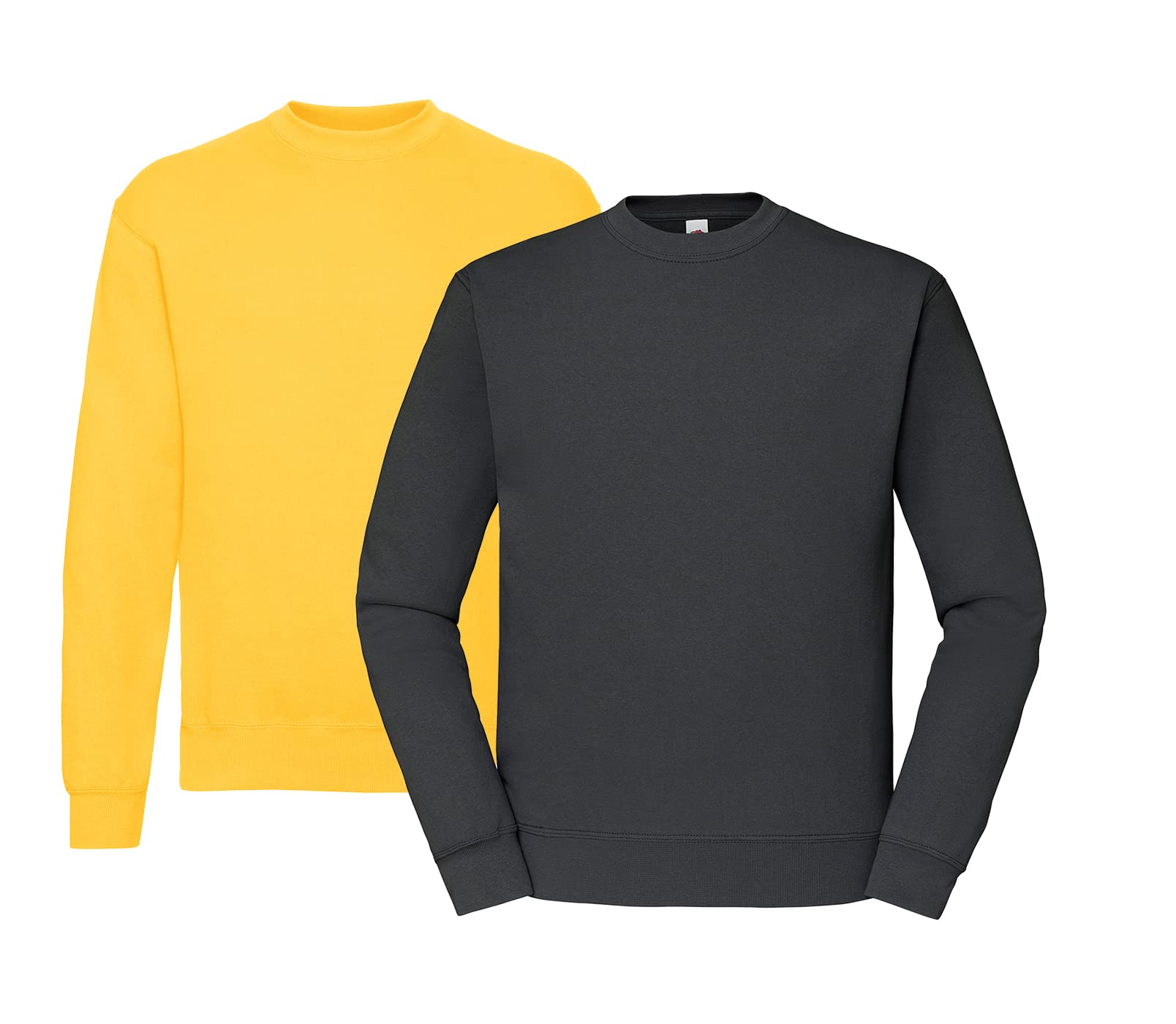 Fruit of the Loom Classic Set-in Sweat, 1x Gelb, 1x Graphit & 1x Hlkauf Block, XL
