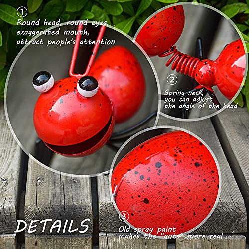 Yurruon Metal Craft Ant Yard Decor 4Pcs Ant Metal Sculpture Garden Ant Decoration Hanging Wall Garden Lawn Decoration Indoor And Outdoor Colorful And Loving Insects Sculptures #TOP3