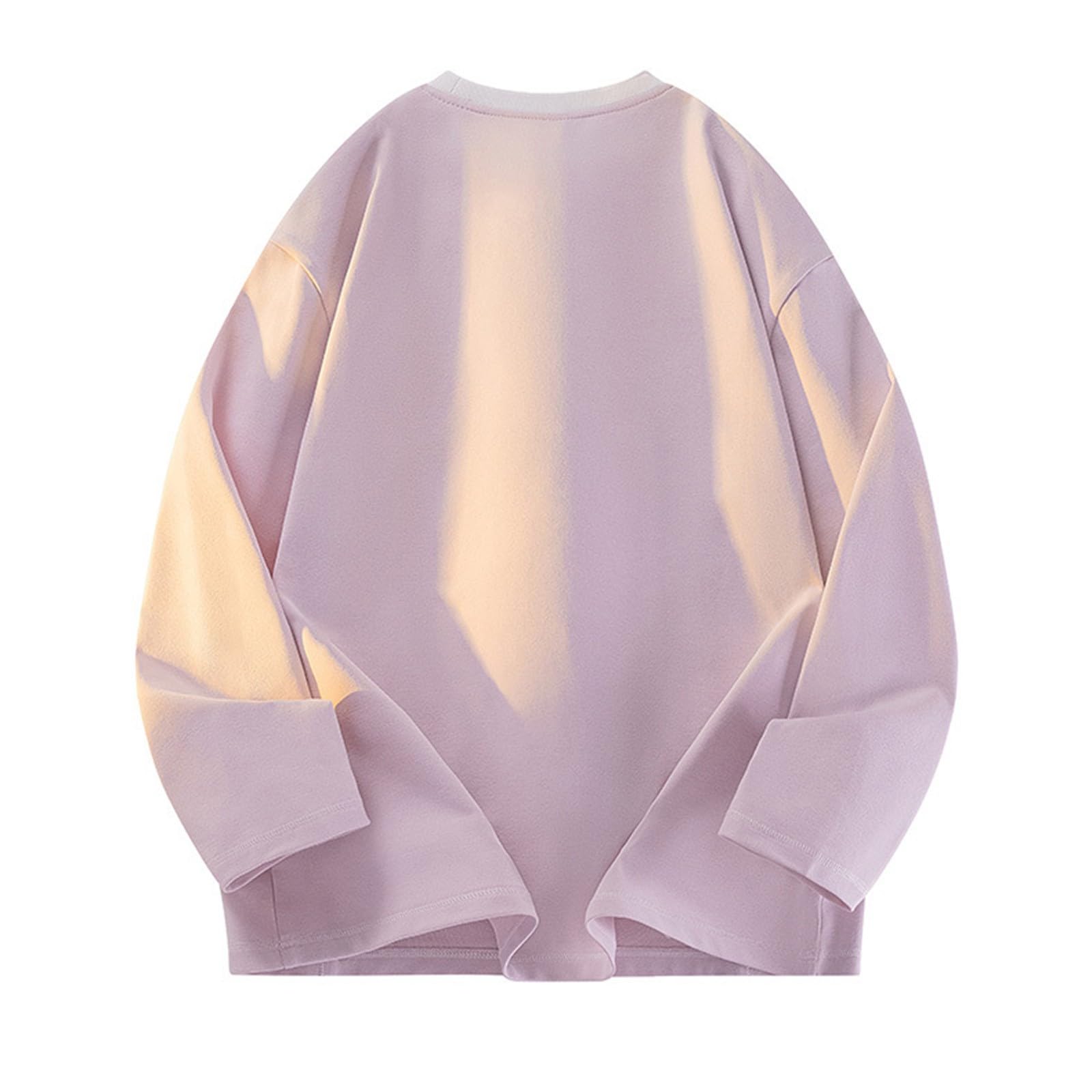 Ropa De Verano Hombre Camiseta Manga Larga para Hombre, Cuello, Versátil, Informal, Sin Capucha, Primavera Y Otoño Esmoquin Mujer Proteccion Solar Gimnasio Deporte Deportiva Oversized