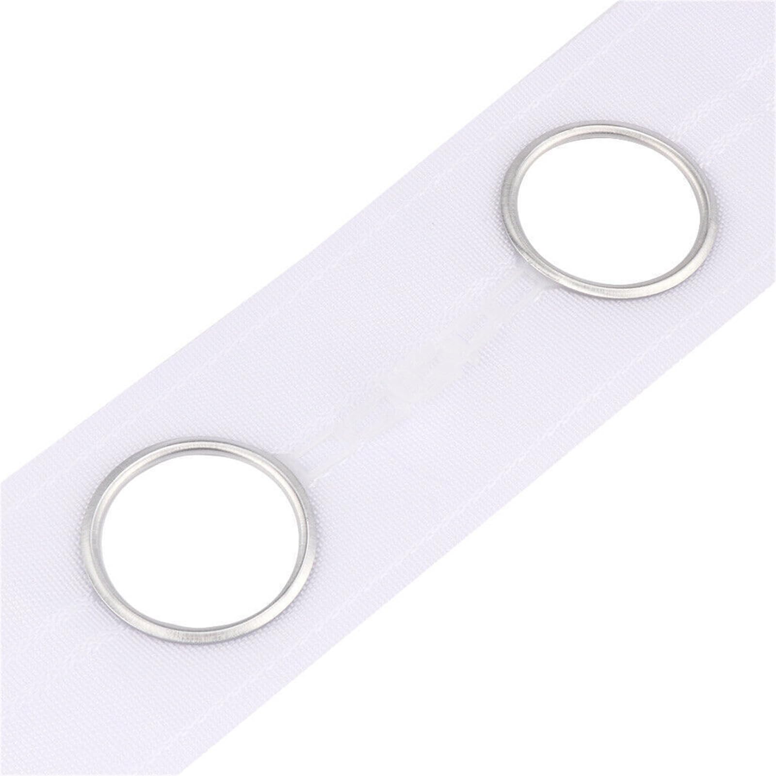 Cinta de cortina con ojales de 10 m, 80 anillos, accesorios de costura, cortinas plateadas, cinta con ojales para el hogar, cortinas perforadas, decoración de bricolaje