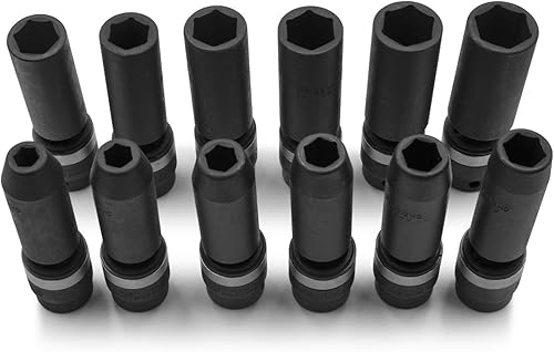 Miniatura 2 de GENIUS TOOLS Juego de dados de impacto giratorio profundo Dr. de 3/8" de 3/8" - TG-312MD"