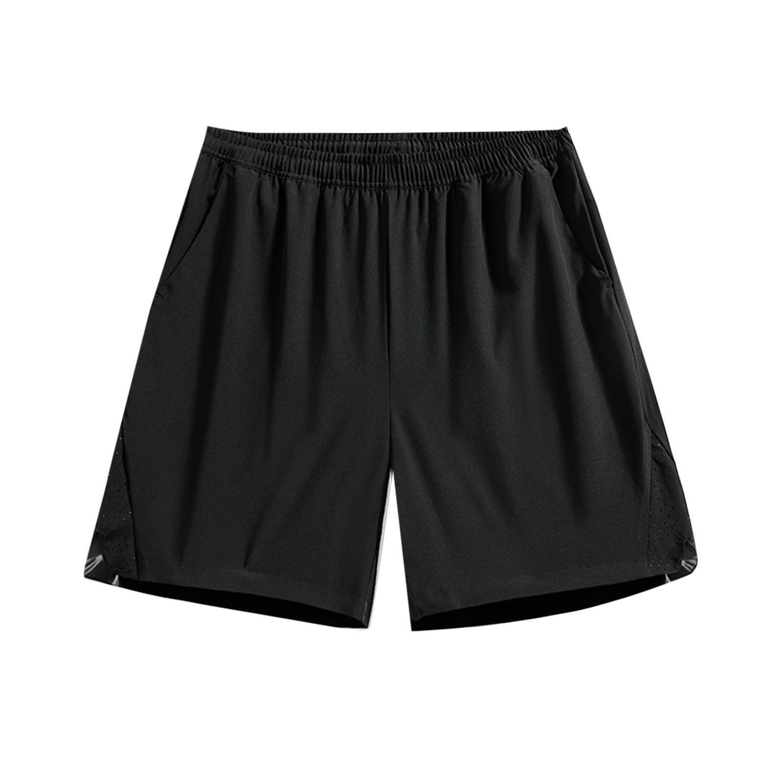 NATHGAM Mens Athletic Running Shorts Elastic Waist Loose-Fit Breathable Big and Tall Summer Gym Workout Shorts with Pockets