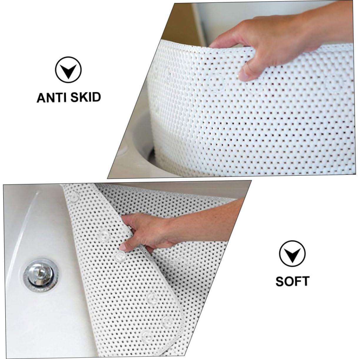 Alfombrilla Diseño para PVC y Bañ Antideslizante a de Bañera Ducha Adecuado Transpirable y Lavable Mano Seguro y Cómodo
