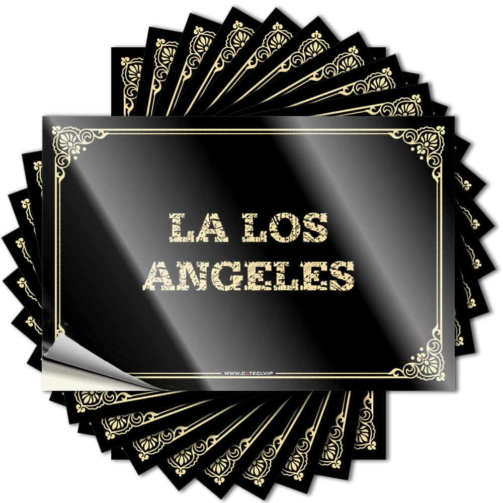 Fzfn Men's Colour Decor Taupe Stickers - La Los Angeles Wall Waterproof Vinyl Sticker(12X18cm)