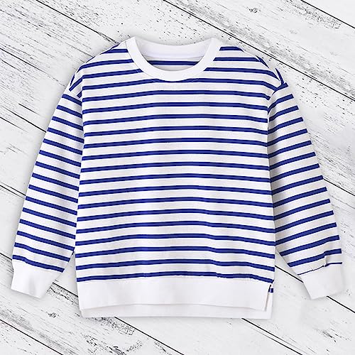 Kids Boys Girls Striped Sweatshirts Long Sleeve Crewneck Pullover Tops Toddler Baby Casual Blouse Fall Winter Clothes2