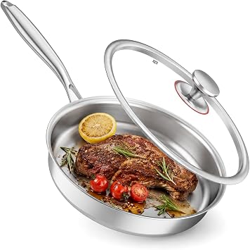 24cm Tri-Ply Stainless Steel Frying Pan with Lid