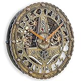 Automaton Bite 1682 Mjölnir Wall Clock, Medieval Viking, Hammer of Thor, moving gears wall art...