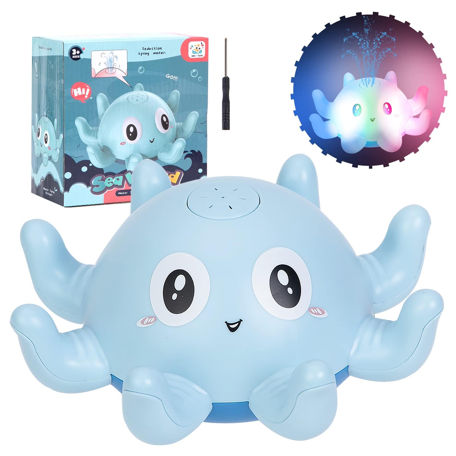 Giocattolo Da Bagno Polpo Con Luci - Galleggiante A Induzione Per Bambini