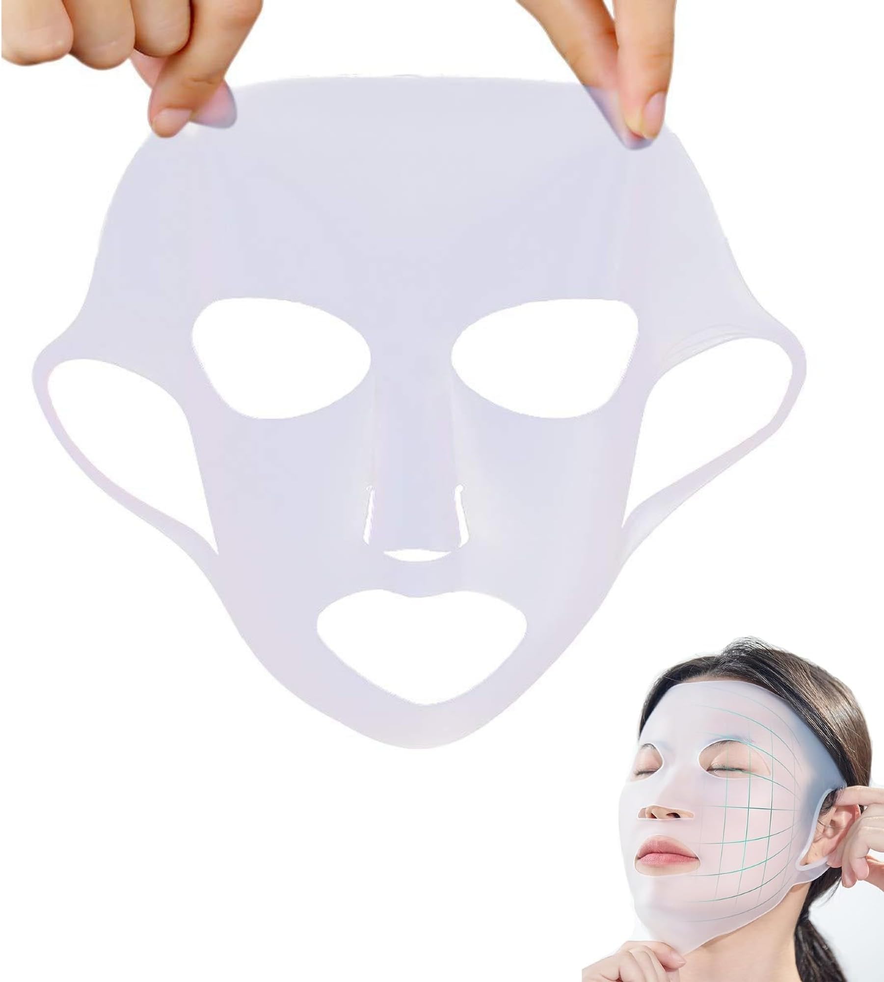 Silicone Sheet Mask Cover Reusable Moisturizing Facial Mask Cover For Sheet Mask Mask Holder For Slow Down The Evaporation Of Mask Essence Face Beauty Tool-Clear, 1 Count