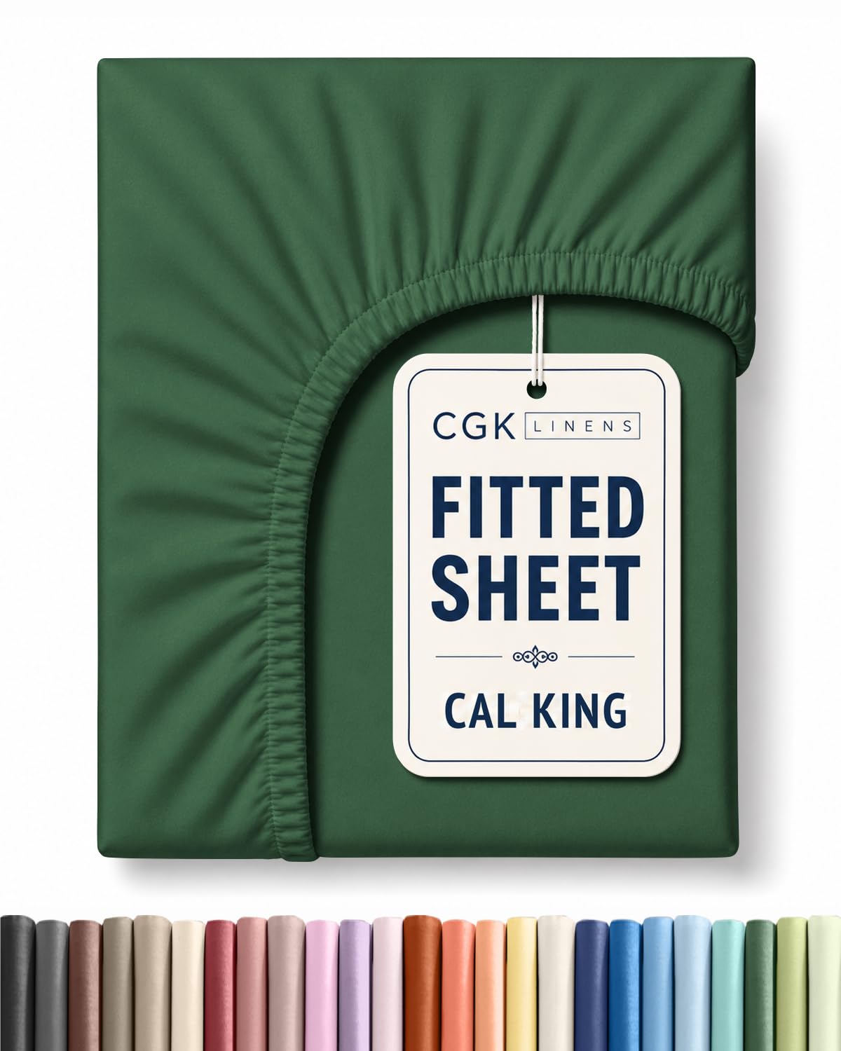 Cal King Fitted Sheet - Single Fitted Sheet Only - Cooling - Emerald Green
