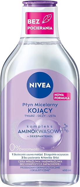 NIVEA Kojący Płyn micelarny z kompleksem aminokwasowym i dekspantenolem do cery wrażliwej i nadwrażliwej 400 ml
