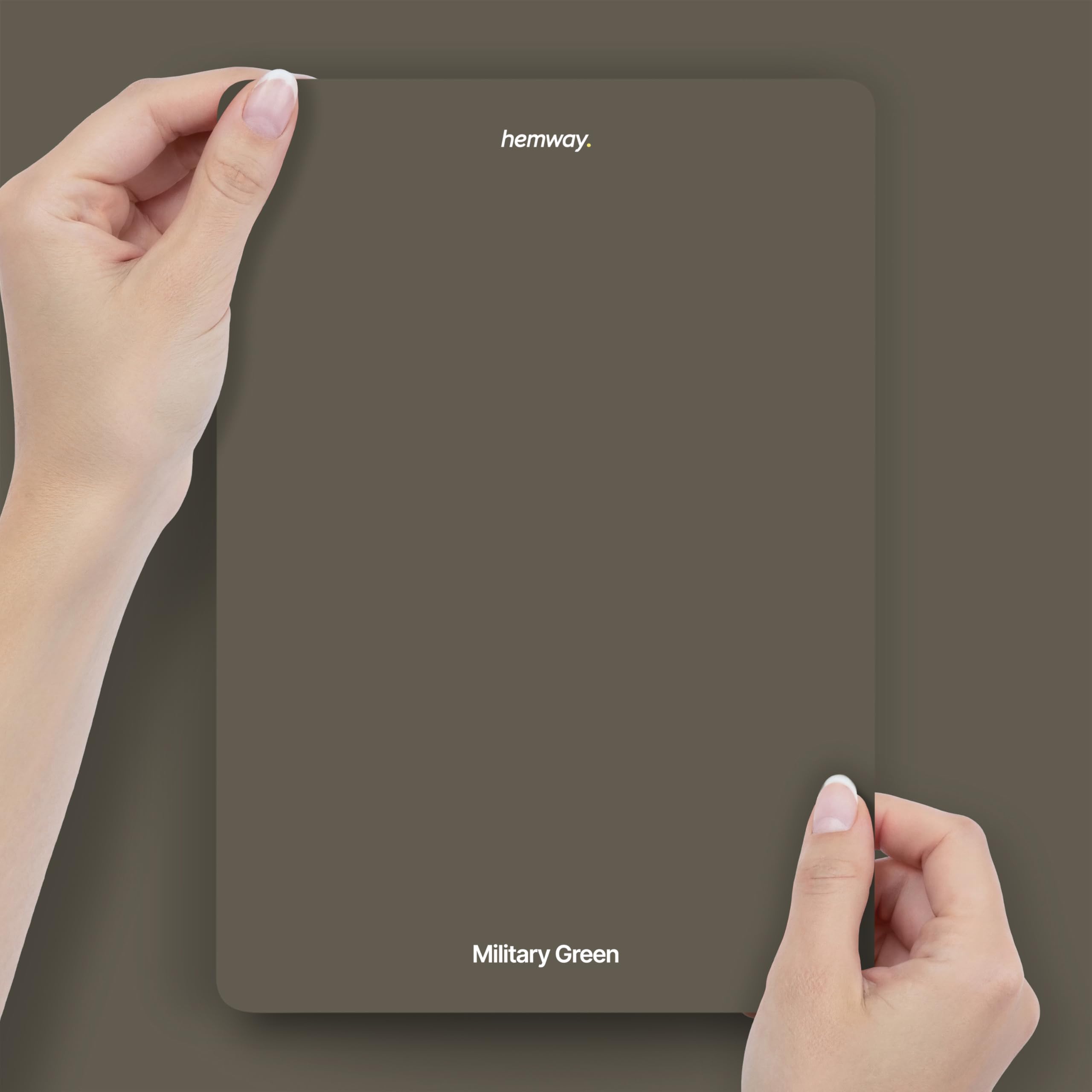 Hemway Military Green Peel & Stick Sample Chalk Paint | A5 Accurate Colour Swatch, Mess-Free Alternative to Paint Tester Pots, Easy To Use, Eco-friendly, for Interior Furniture & Walls