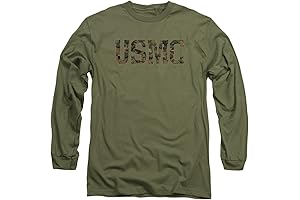 US Marine Corps USMC Camo Logo Men's Long Sleeve Shirt