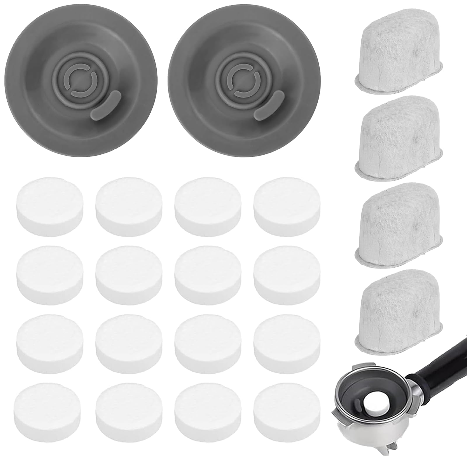 Espresso Machine Cleaning Kit for Ninja Luxe Cafe, 2pcs Espresso Cleaning Discs & 4pcs Water Filters & 16pcs Cleaning Tablets for Coffee Maker Easy Maintenance and Descaling Accessories