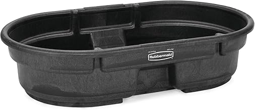 Rubbermaid Commercial Products Stock Tank 50-Gallons Structural Foam Heavy Duty Container for Livestock/Animal/Cattle Feed & Water Outdoor Homemade Pool/Hot Tub/Bathtub & Pet Cleaning/Dog Wash