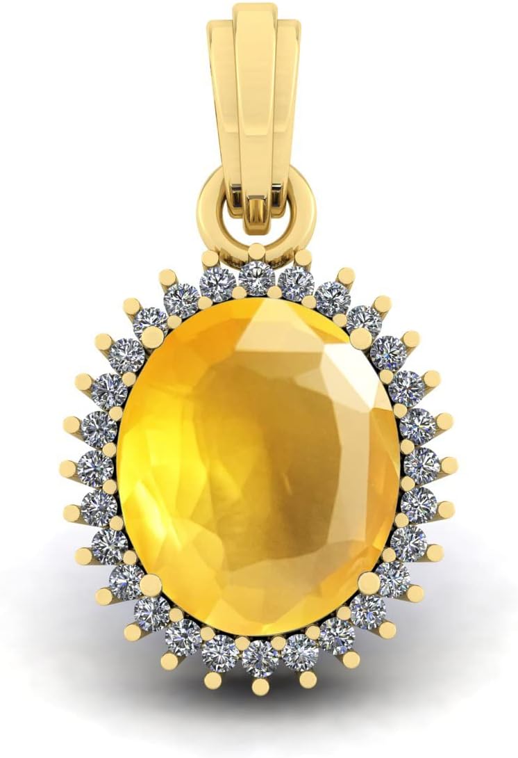 LMDPRAJAPATIS Oval Cut Birthstone Gold Plated Pendant Necklace For Women And Girl