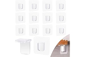 12 Pack Invisible Nail-Free Shelf Support Peg Adhesive Shelf Bracket No Drill...