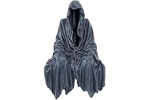 GJFASGF Grim Reaper Sitting Statue: Sinister Gothic Decor for Halloween