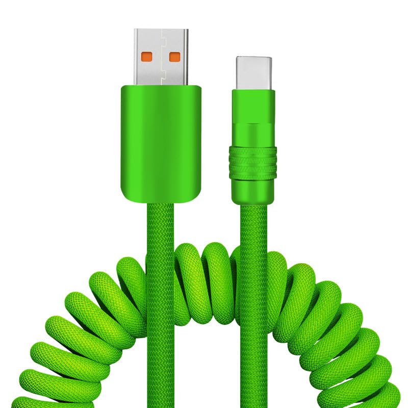 Miniatura 9 de GentsStride Curly Chubby - Cable de carga rápida retráctil duradero USB A a tipo C, conector de puerto para teléfonos, tabletas y más, rojo, tipo C