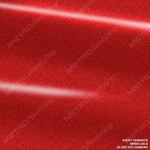 Avery SW900-426-D Gloss RED Diamond 3in x 5in (Sample Size) Supreme Vinyl Car Wrap Film