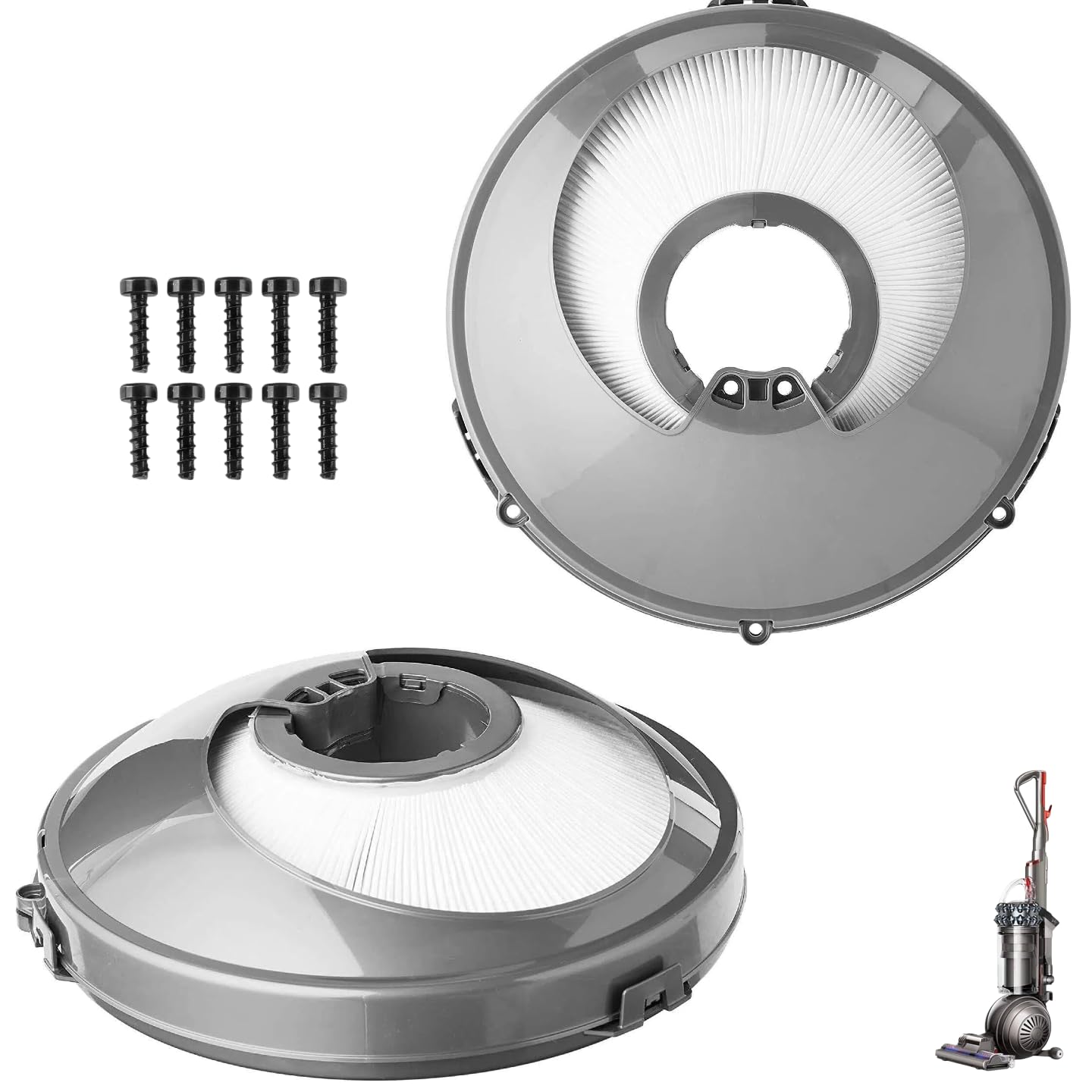 Photo 1 of 2 Pack Post Motor Filter for Dyson DC75 Cinetic Big Ball DC77 UP14 Animal Carbon HEPA- Replacement Part 966977-01 966516-01 966738-02 Filter Exhaust Motor Assembly w/Screws
