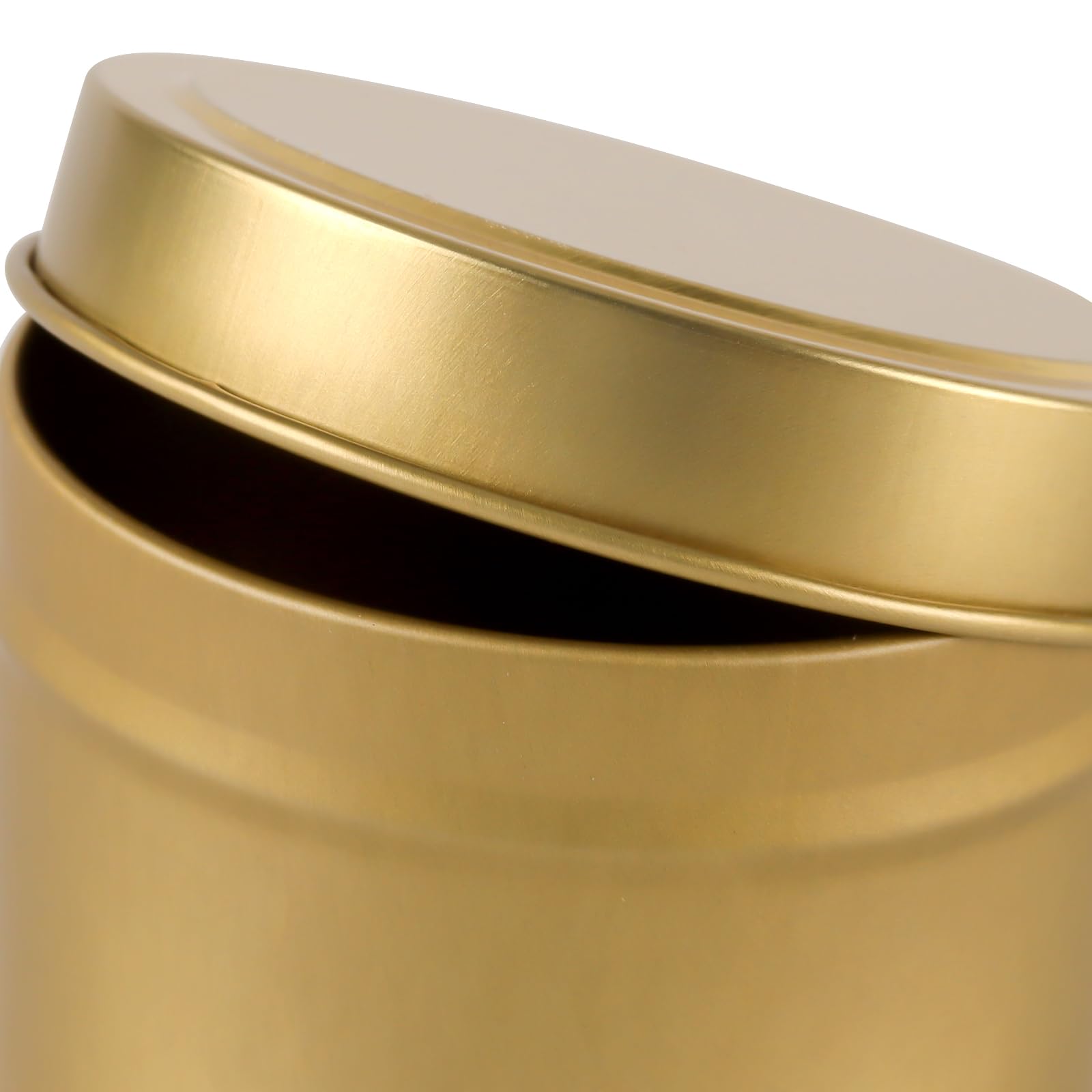 PUCSIQ Lot de 24 boîtes à bougies vides de 120 ml avec couvercles en métal doré - Pour le bricolage, l'artisanat, les bijoux, la fabrication de bougies