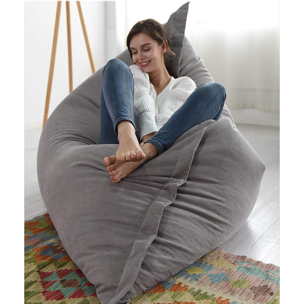 Relaxing Cube Bean Bag | Home Furniture Living Room | Lightweight Soft & Comfy | Jumbo Cord Square Foot Rest Beanbags Does Not Contain Filler Blue (Blue)