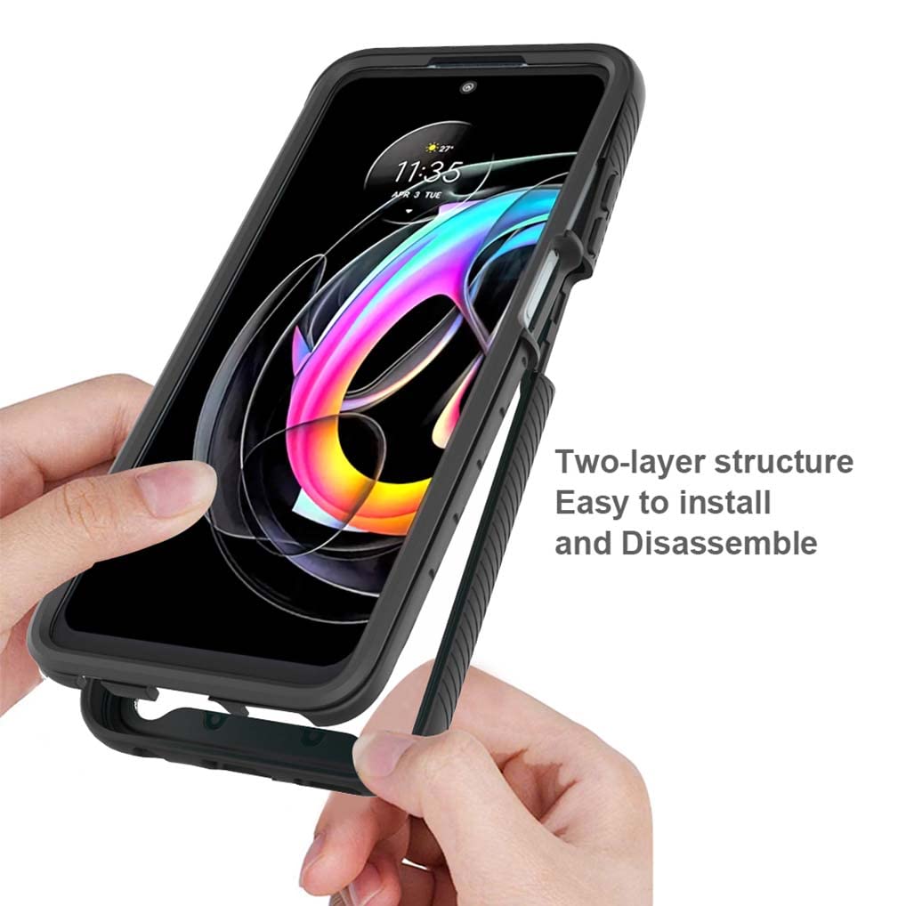 SEAHAI Cover Per Motorola Edge 20 Lite/Fusion - Custodia Ultra Sottile TPU A Colori Sfumati, Antiurto, Viola