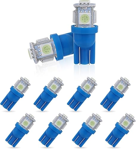 Paquete de 10 bombillas LED T10 para automóvil, 5050 5SMD luces decorativas para cúpula automotriz, bombillas de repuesto de 12 V 6500 K para luces